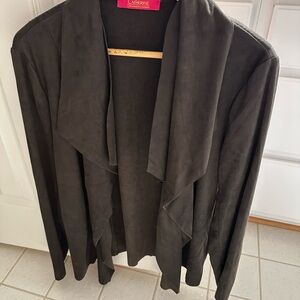 Catherine Malabandrino stretchy Olive faux suede Jacket, XL